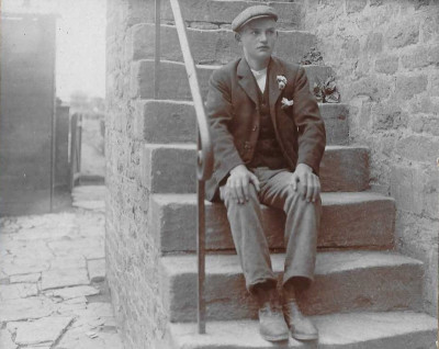 Man on steps