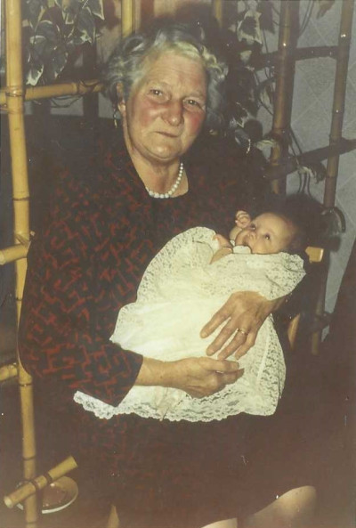Woman with baby grandchild