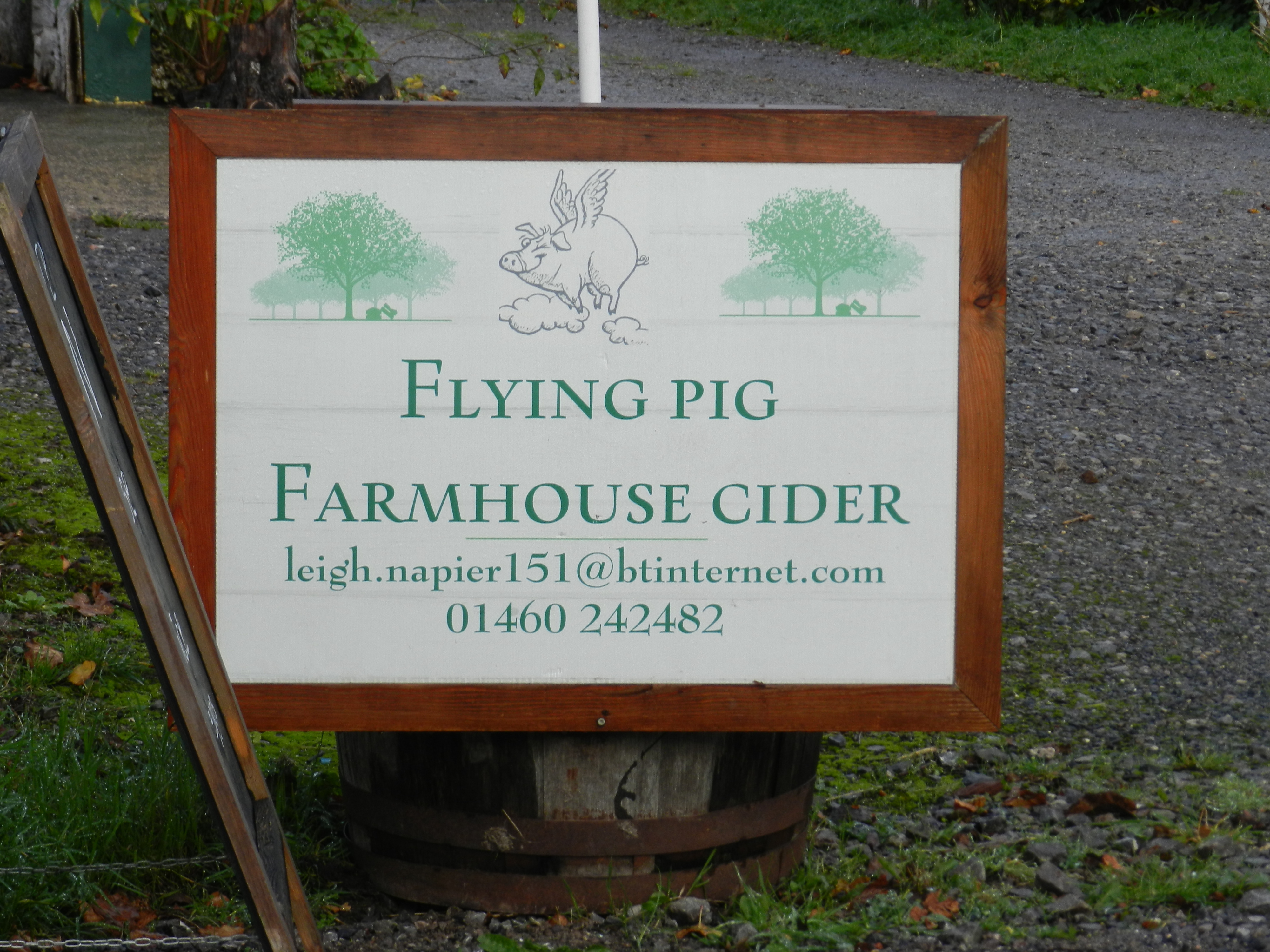 Flying Pig Sign at Four Winds Cider Farm