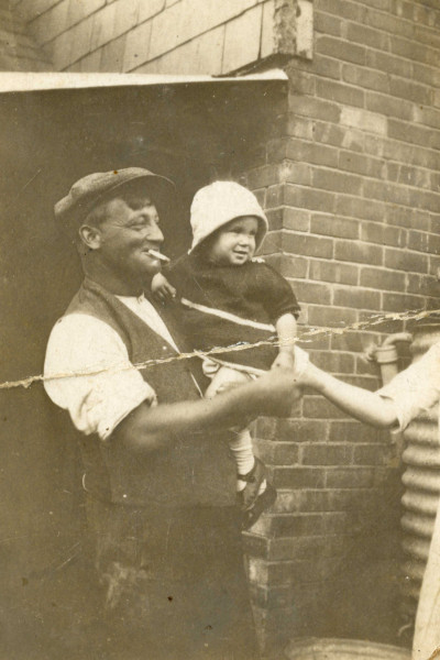 Terri Napier in her father's arms