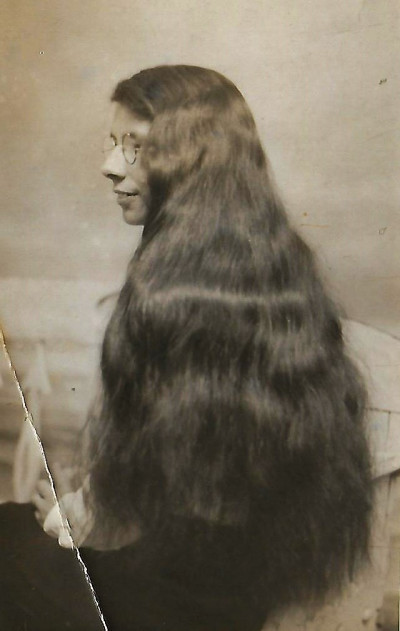 Gertrude Salway with long hair