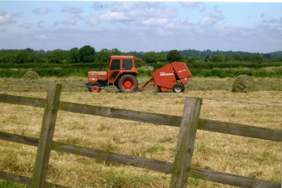 Hay baling harvest at May Farm.
