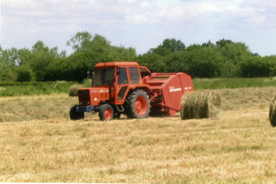 Hay baling at May Farm, Higher Burrow.