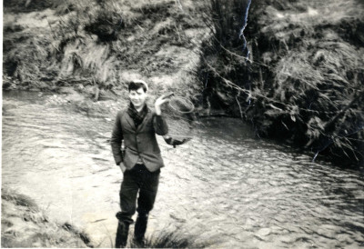 Roy White - as young man, fishing