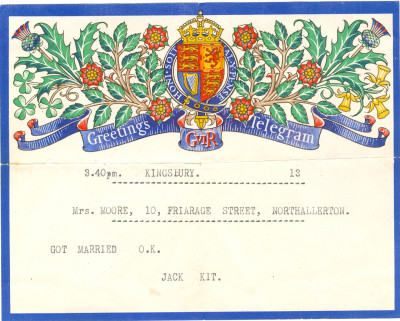 Telegram from Jack & Kit Moore