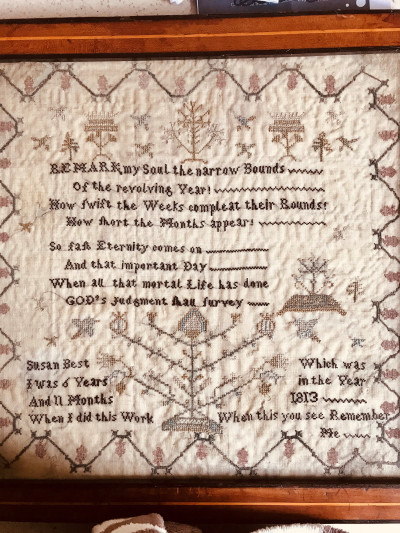 Sewing sampler of Susannah Best