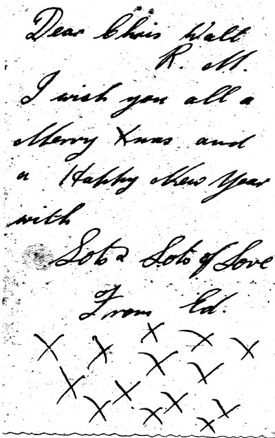 Reverse of Army Greetings Card