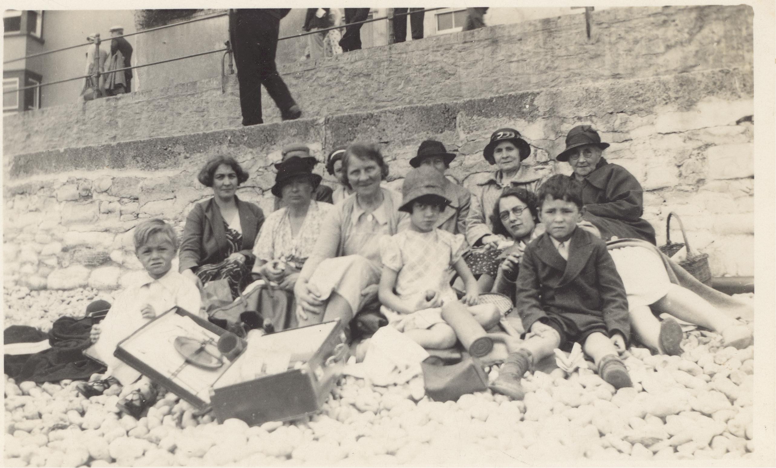 Reed Family on beach at Lyme Regis