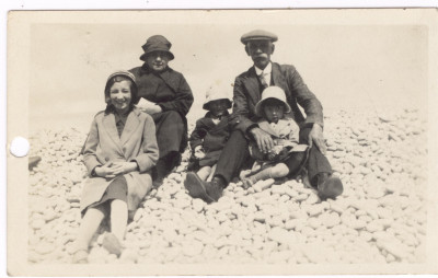 Reed family on a beach
