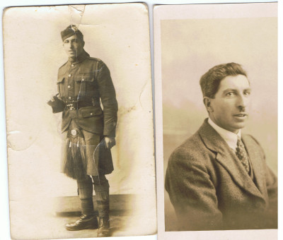 Two photos of  same man - in uniform and suit