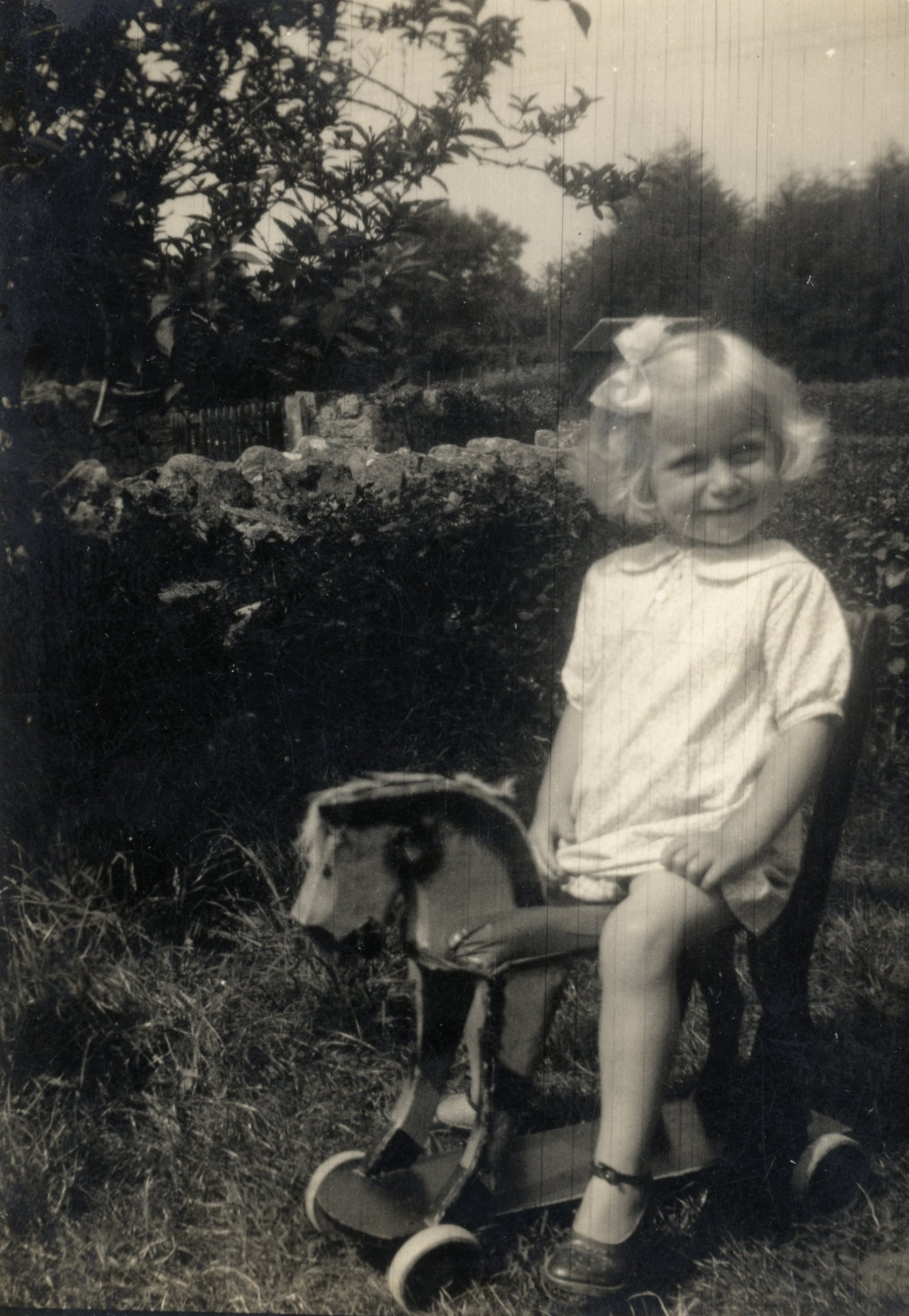 Girl on Horse on wheels