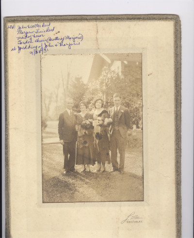 Wedding of John Walter Reed & Marjorie Lewis Reed in USA 1931