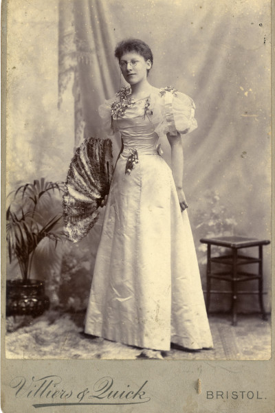 Theodora Bradford in evening dress - London Studio