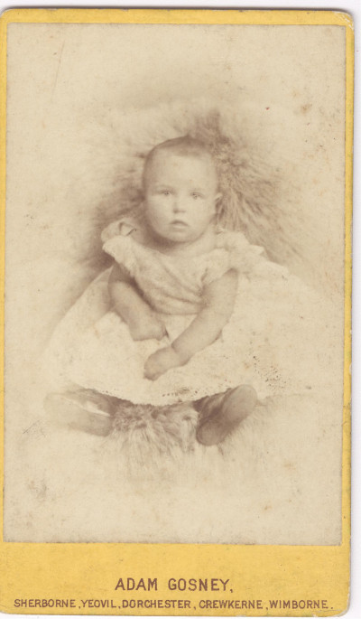 Victorian baby in studio photograph.