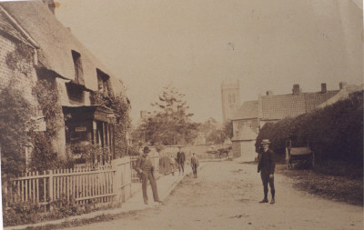 Sunnyside street scene looking west with St. Martin's Church Tower in background.