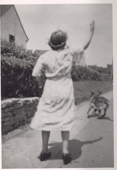 Millicent Reed with dog.