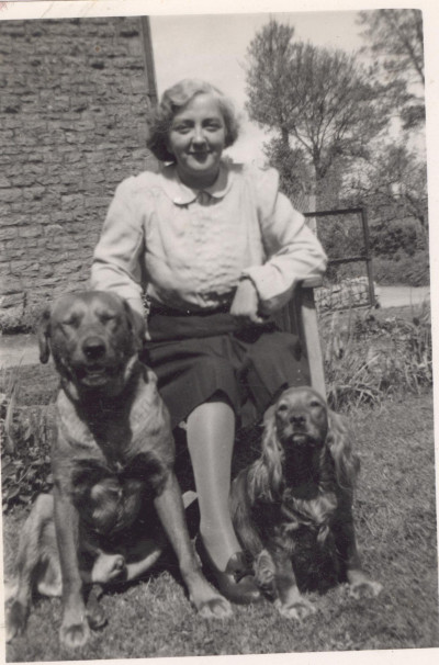 Millicent Reed with dogs.