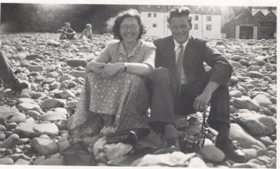 Unknown couple on beach