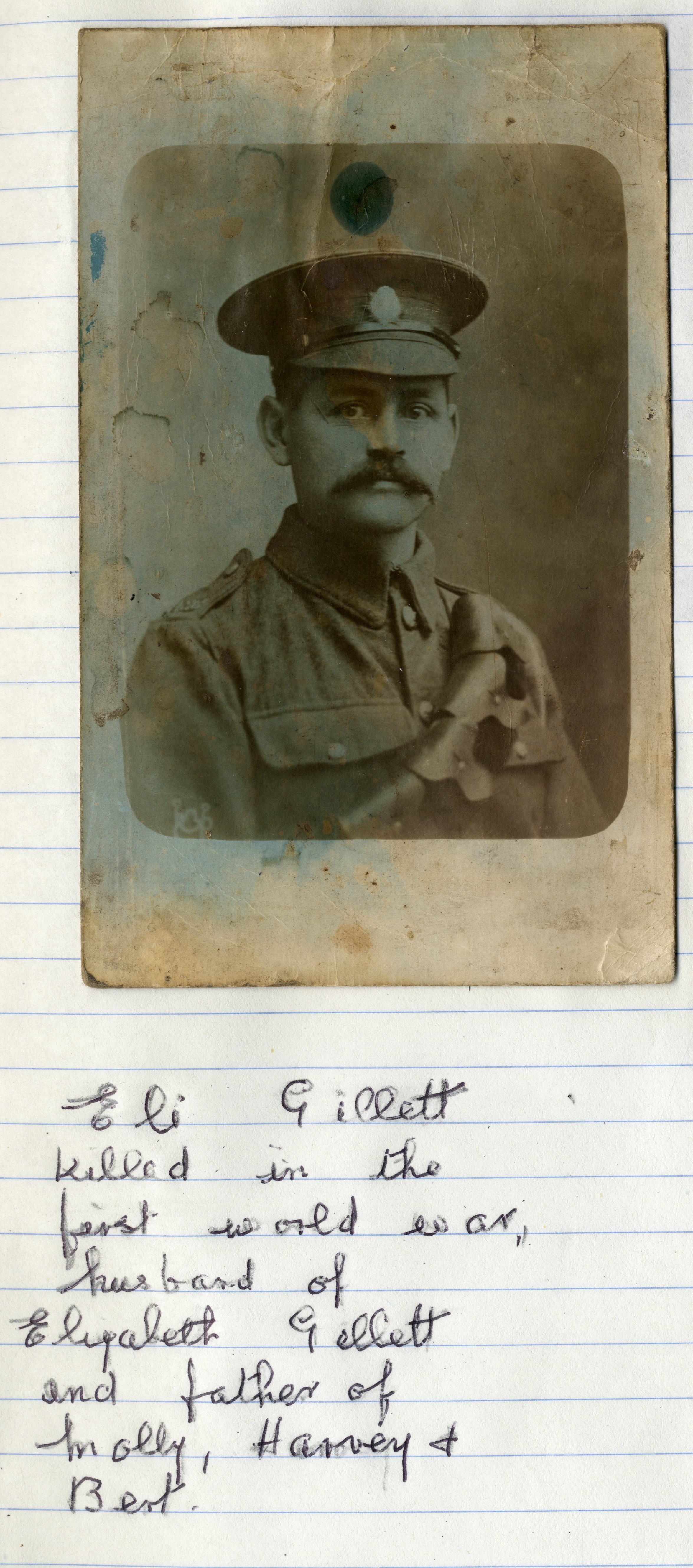 WW1 soldier Eli Gillett in uniform