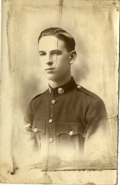 Upper body shot of young man in uniform