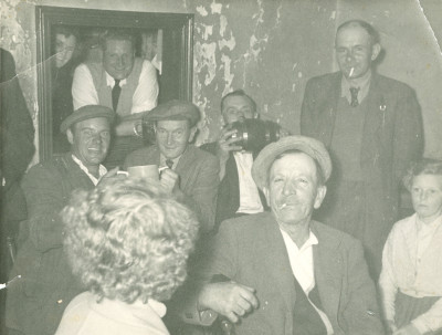 Nellie & Jack Bunston and customers in The Rusty Axe