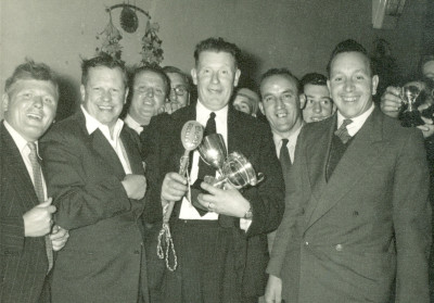In the Wyndham Arms with Trophies.