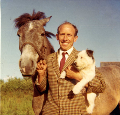Joe Male, with Horse and Dog