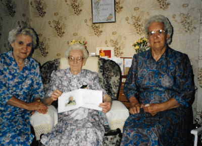 Dora Smith with Queen's 100 Year Telegram.
