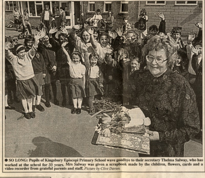 Thelma Salway Retires as School Secretary