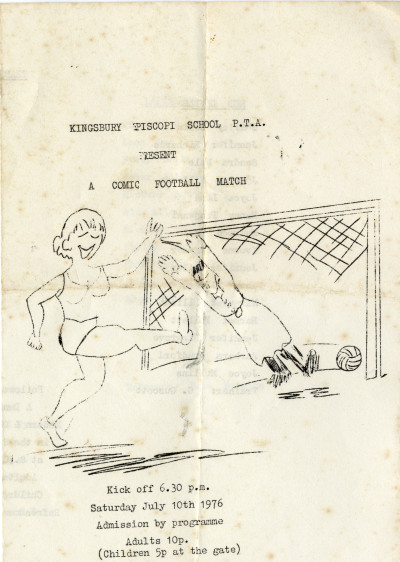 PTA Comic Football Match - Programme Cover