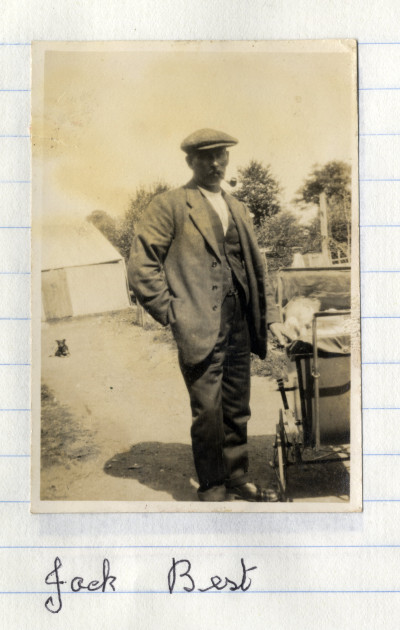 Jack Best - in cap, smoking pipe