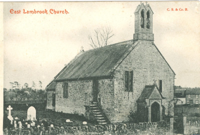 East Lambrook Church Postcard sent to Miss Linton 1905