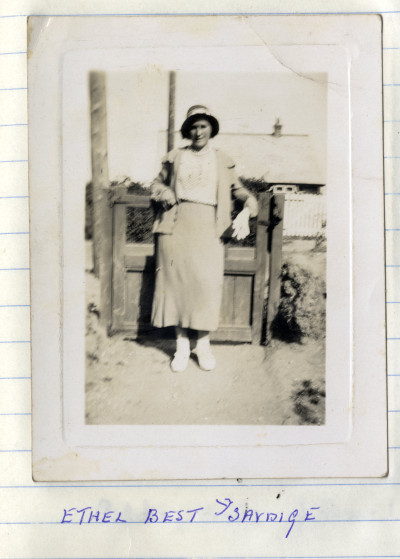 Ethel Best nee Savidge - Leaning on Gate