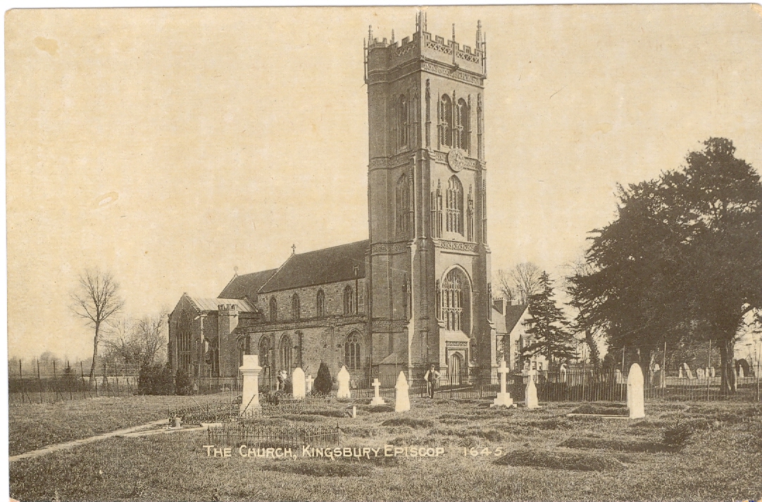 St Martins Church & New Graveyard, with Churchwarden, wife & child.