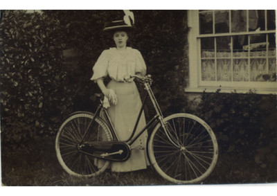 Bessie Duck with Bicycle at Duck Cotttage