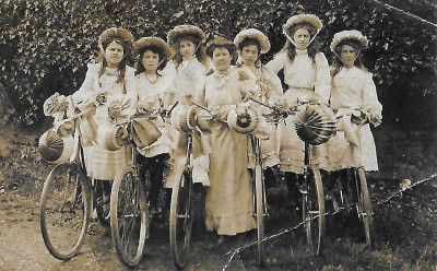 Girls with Decorated Bicycles