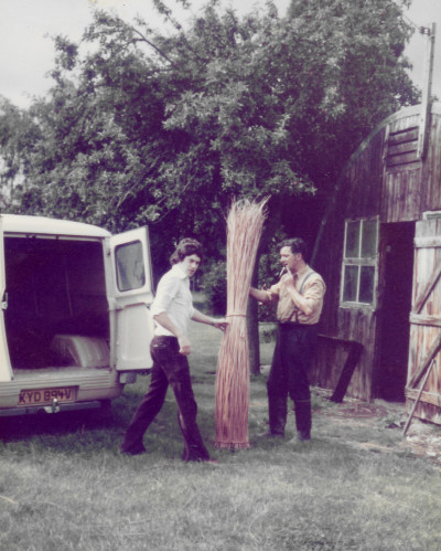 Alan Male? and Charles Edward Male with withy bundle and van