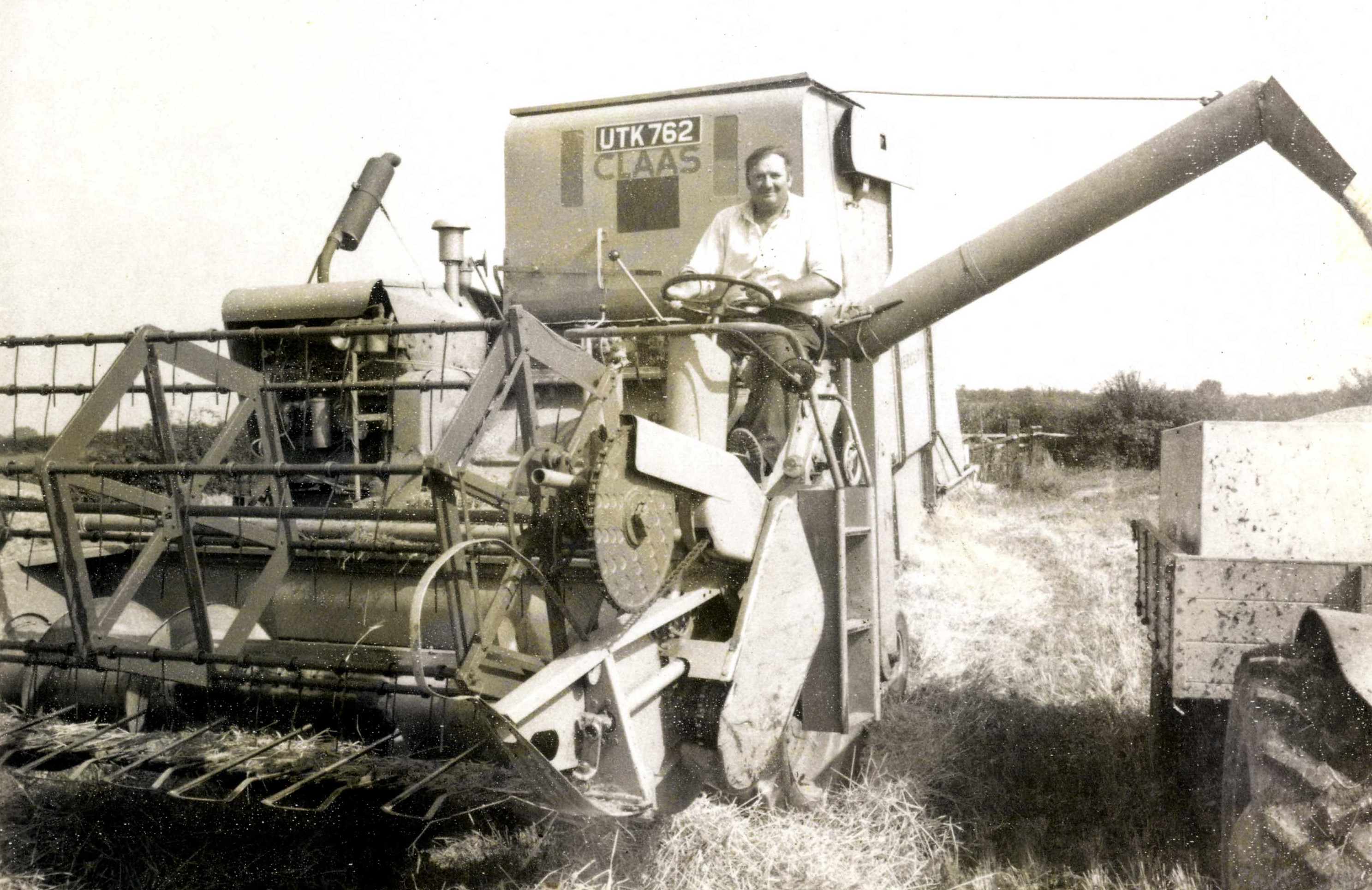 Herbert (Herbie) Lock on combine harvester