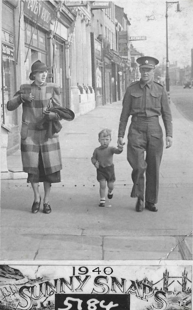 Family Walking in City Street