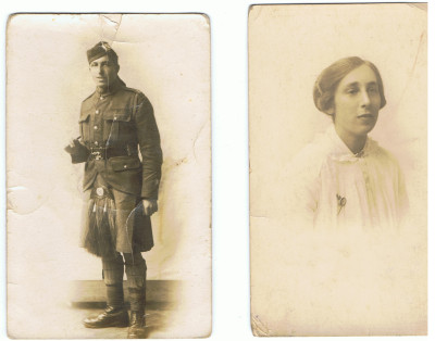 Two photos of man and woman
