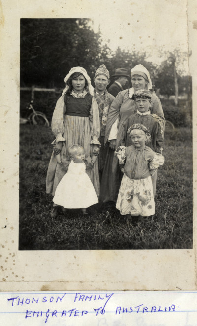 Thomson Family in costumes in field