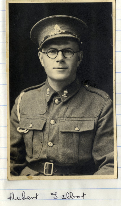 Hubert Talbot wearing military uniform