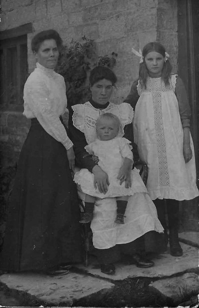 Two blind aunts with Olive Rosina and youngest sister, Annie