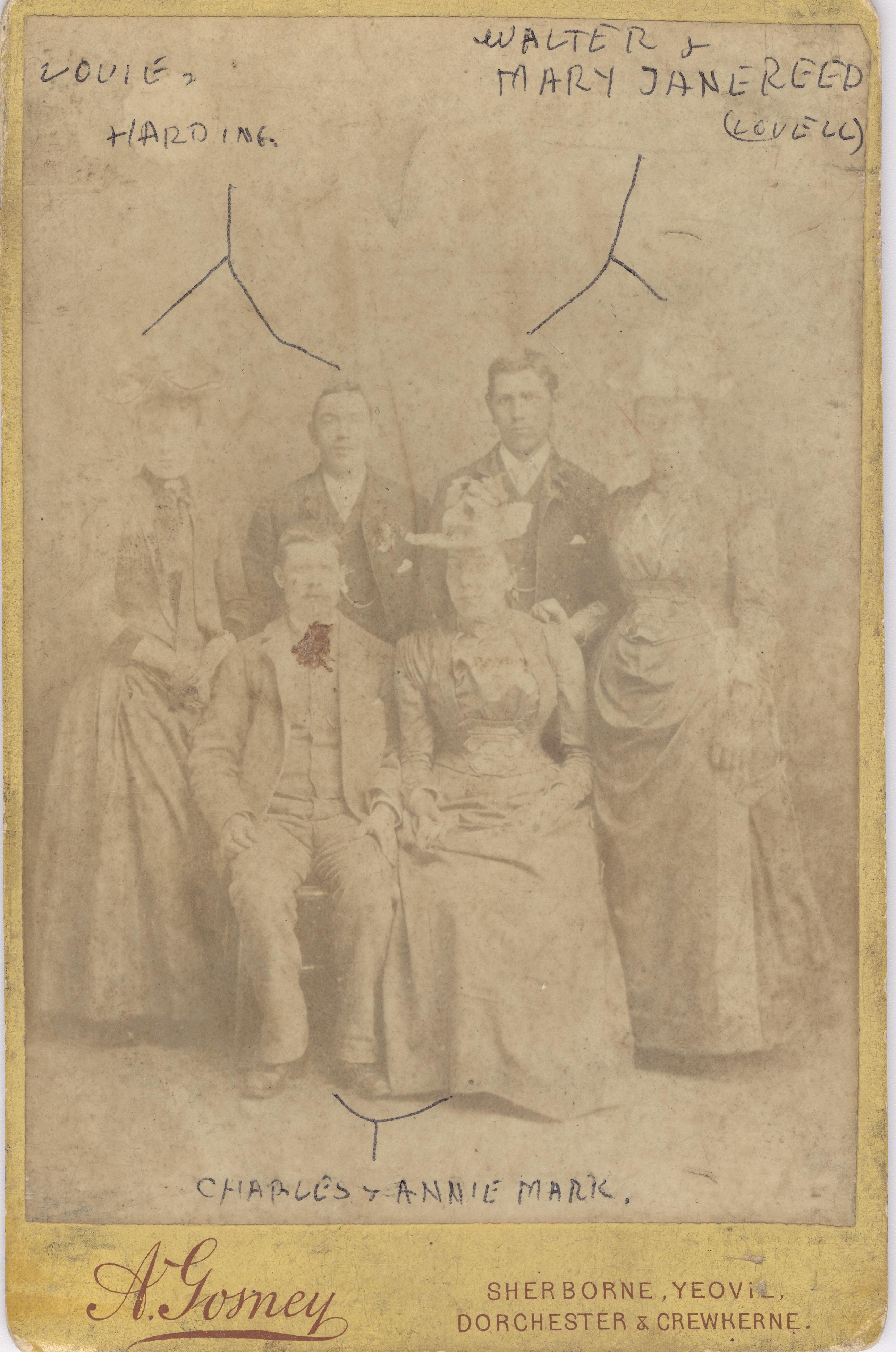 Three families - Harding, Reed, Mark - group photo.