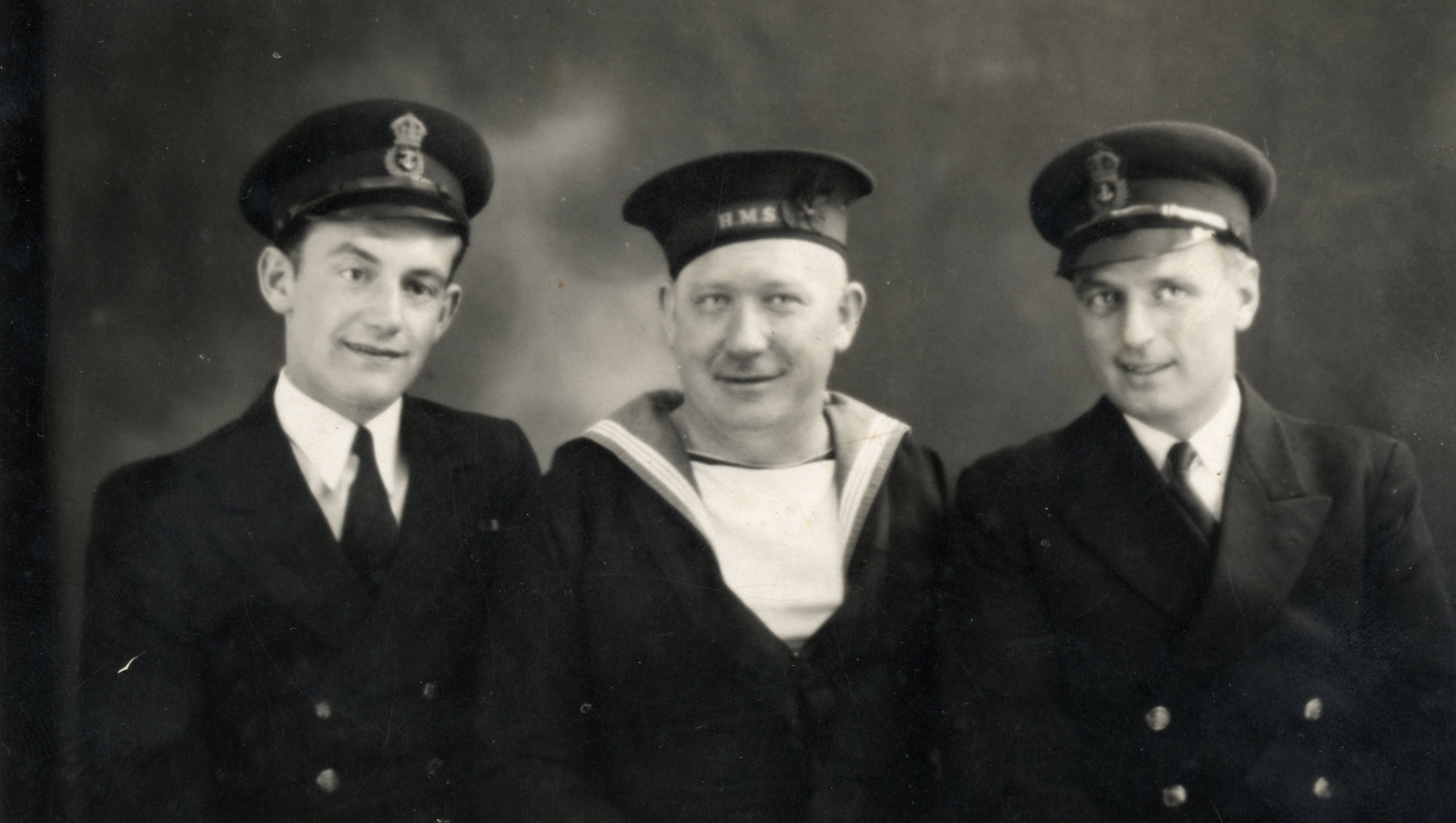 Reg Vaughan with Navy comrades