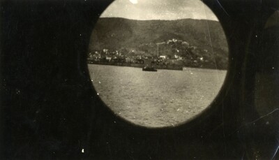 View from porthole on HMS Devonshire, WW2