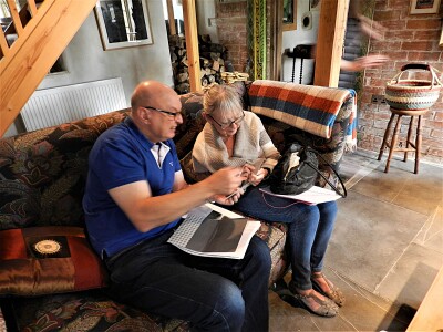 Peter Quantock with researcher Joan Isaac