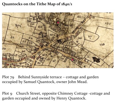 Quantocks on the Tithe Map