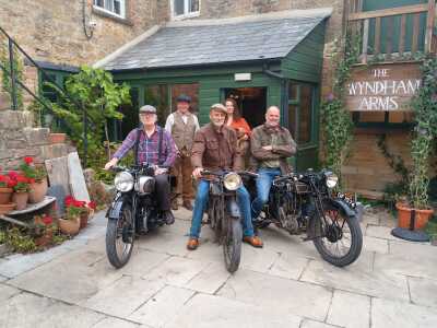 Vintage Motorbikes outside The Wyndham Arms in 2025