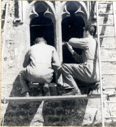 Craftsmen repairing the windows of St.James' Church - 1 of 2